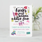 Invitation Fête des mariées de retour en arrière des années 9 (Debout devant)