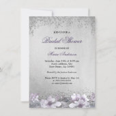 Invitation Fête des mariées de robe argenté violet (Dos)