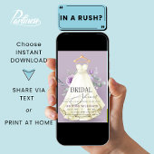 Invitation Fête des mariées de robe de Mariage de lavande