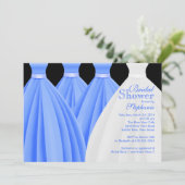 Invitation Fête des mariées de robe de mariée Blue moderne (Debout devant)