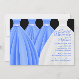 Invitation Fête des mariées de robe de mariée Blue moderne