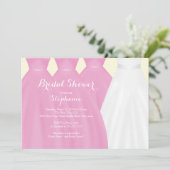 Invitation Fête des mariées de robe de mariée rose moderne (Debout devant)
