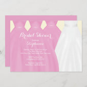 Invitation Fête des mariées de robe de mariée rose moderne (Devant / Derrière)