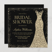 Invitation Fête des mariées de robe de Parties scintillant en (Devant / Derrière)