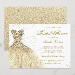 Invitation Fête des mariées de robe de Parties scintillant Go