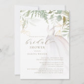 Invitation Fête des mariées de robe Mariage chic Gold Green (Devant)