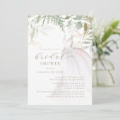 Invitation Fête des mariées de robe Mariage chic Gold Green (Debout devant)