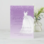 Invitation Fête des mariées de robe Mariage couleur pourpre (Debout devant)