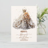 Invitation Fête des mariées de robe Mariage de pêche (Debout devant)