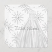 Invitation Fête des mariées de robe Mariage de Snowflakes bla (Devant / Derrière)