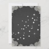 Invitation Fête des mariées de robe Mariage en diamant noir & (Dos)