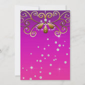 Invitation Fête des mariées de robe Mariage en or rose Glam D (Dos)