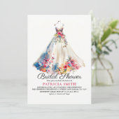 Invitation Fête des mariées de robe Mariage florale (Debout devant)