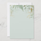 Invitation Fête des mariées de robe Mariage Gold Greenery (Dos)