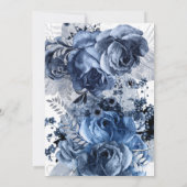 Invitation Fête des mariées de robe Mariage marine et argent (Dos)