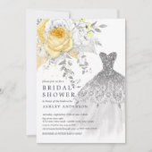 Invitation Fête des mariées de robe Mariage or et argent (Devant)