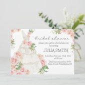 Invitation Fête des mariées de robe Mariage rose pâle (Debout devant)