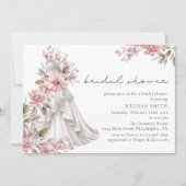 Invitation Fête des mariées de robe Mariage rose pâle (Devant)