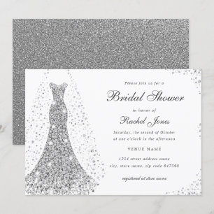 Invitation Fête des mariées de robe Mariage Sparkle Diamond
