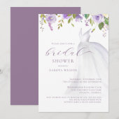 Invitation Fête des mariées de robe Mariage violet (Devant / Derrière)