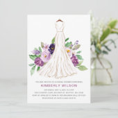 Invitation Fête des mariées de robe Mariage violet (Debout devant)