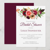 Invitation Fête des mariées de romance florale bohémienne (Devant / Derrière)