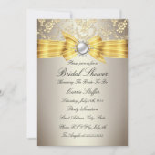 Invitation Fête des mariées de Rose beige Bow jaune (Devant)