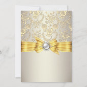 Invitation Fête des mariées de Rose beige Bow jaune (Dos)