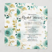 Invitation Fête des mariées de Rose Mint Green White Gold (Devant / Derrière)