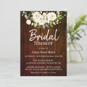 Invitation *~* Fête des mariées de Rose rustique blanc (Debout devant)