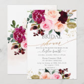 Invitation Fête des mariées de Roses Roses Roses Roses Brouss (Devant / Derrière)