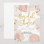 Invitation Fête des mariées de rougissement et de poussière d (Devant / Derrière)