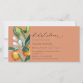 Invitation Fête des mariées de rouille végétale Or (Devant)