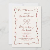 Invitation Fête des mariées de ruban de cadre de trame à main (Devant)