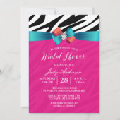 Invitation Fête des mariées de ruban d'impression Fille rose  (Devant)