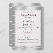 Invitation Fête des mariées de ruban en argent chic (Devant / Derrière)