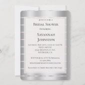 Invitation Fête des mariées de ruban en argent chic (Devant)