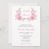Invitation Fête des mariées de ruban rose (Devant)