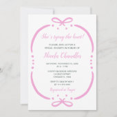 Invitation Fête des mariées de ruban rose (Devant)