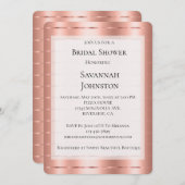 Invitation Fête des mariées de ruban rose Gold (Devant / Derrière)