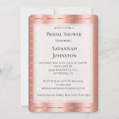 Invitation Fête des mariées de ruban rose Gold (Devant)