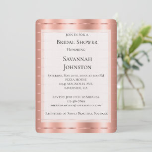 Invitation Fête des mariées de ruban rose Gold