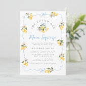 Invitation Fête des mariées de rubans citrons citron (Debout devant)