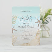 Invitation Fête des mariées de sable de mer Seashells Beach (Debout devant)