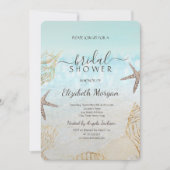 Invitation Fête des mariées de sable de mer Seashells Beach (Devant)