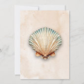 Invitation Fête des mariées de sable moderne de coquillages c (Dos)