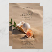 Invitation Fête des mariées de sable Rose Seashell (Devant / Derrière)