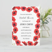 Invitation Fête des mariées de saumons rouges à l'aquarelle f (Debout devant)