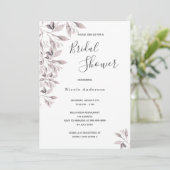 Invitation Fête des mariées de script botanique Dusty rose (Debout devant)