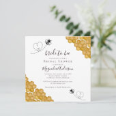 Invitation Fête des mariées de script Bride vers Bee (Debout devant)